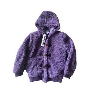 NWT CoffeeShop Girls 14 Purple Sherpa Fleece Jacket Coat Hooded NEW